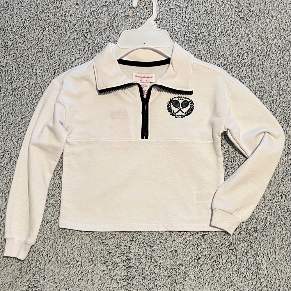 Tommy Bahama Active Kids White Quarter-Zip Sweatshirt NWT Size 4